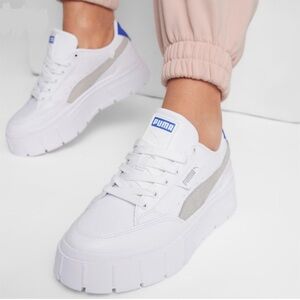 Puma White and Blue Women's Sneakers